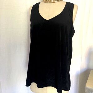 Black silky tank, Eclair, half zip in back. Size M